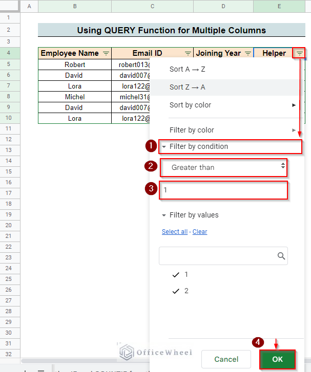 conditional filter to find the duplicates